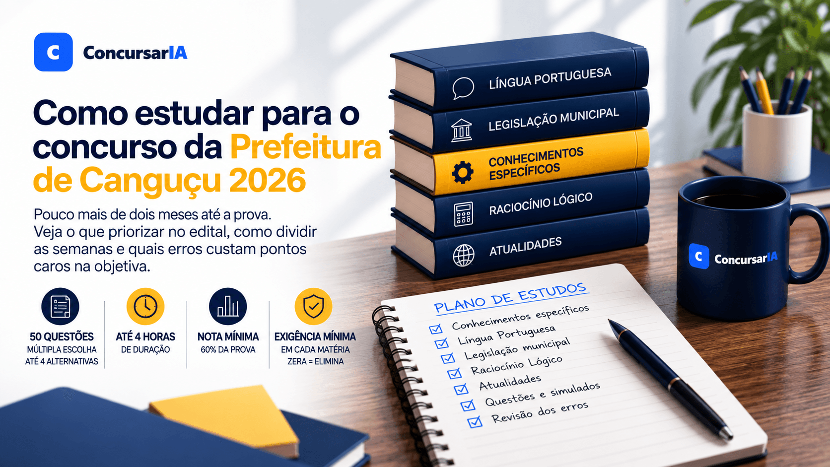 Como estudar para o concurso da Prefeitura de Canguçu 2026