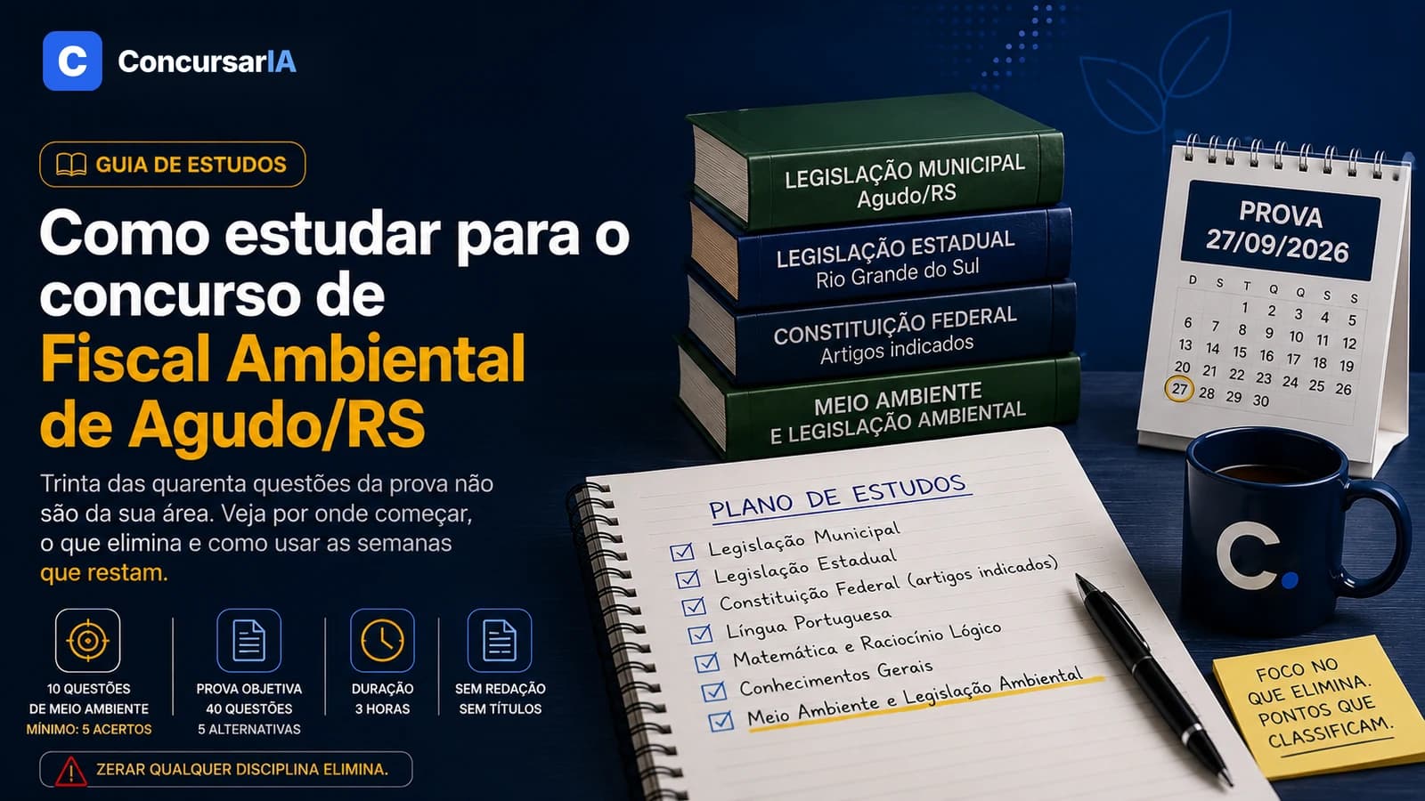 Como estudar para o concurso de Fiscal Ambiental de Agudo/RS