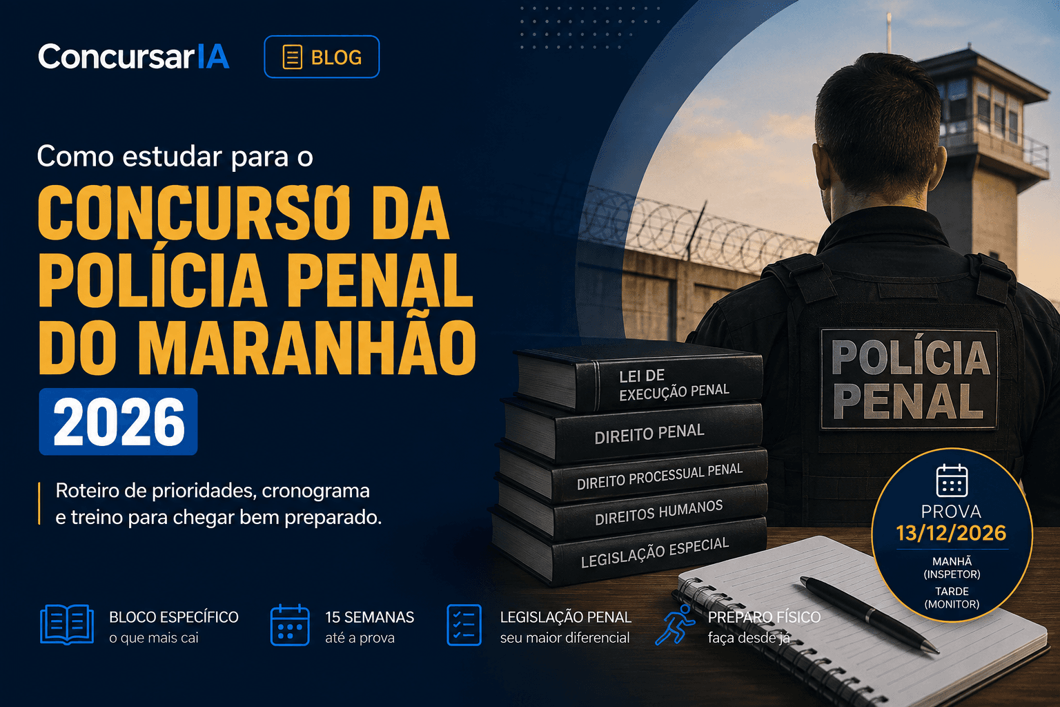 Como estudar para o concurso da Polícia Penal do Maranhão 2026