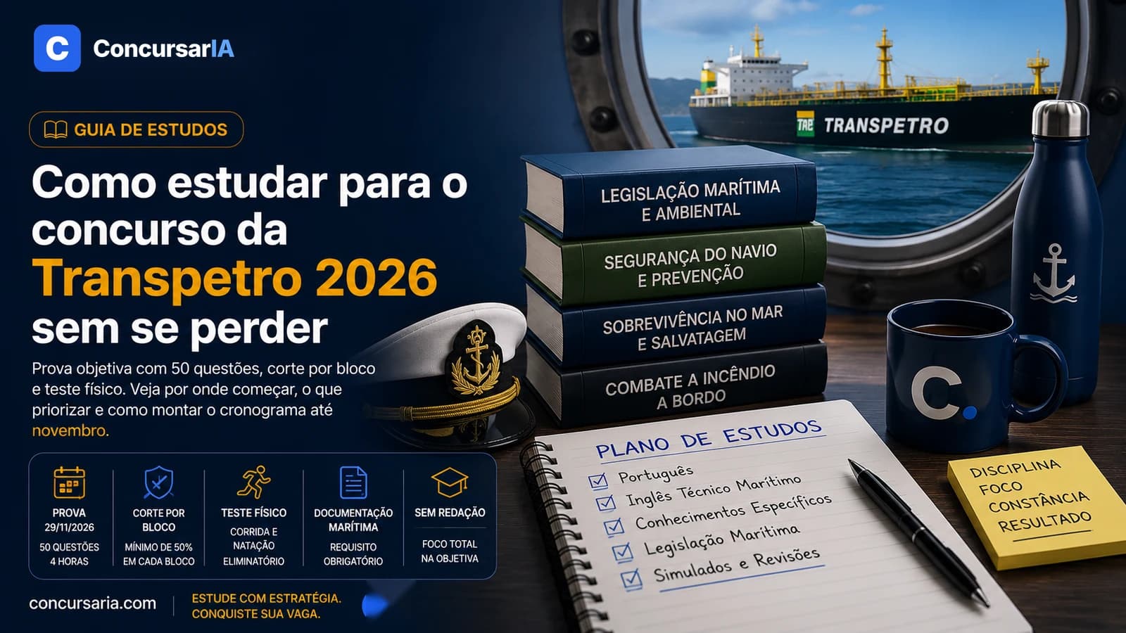 Como estudar para o concurso da Transpetro 2026 sem se perder